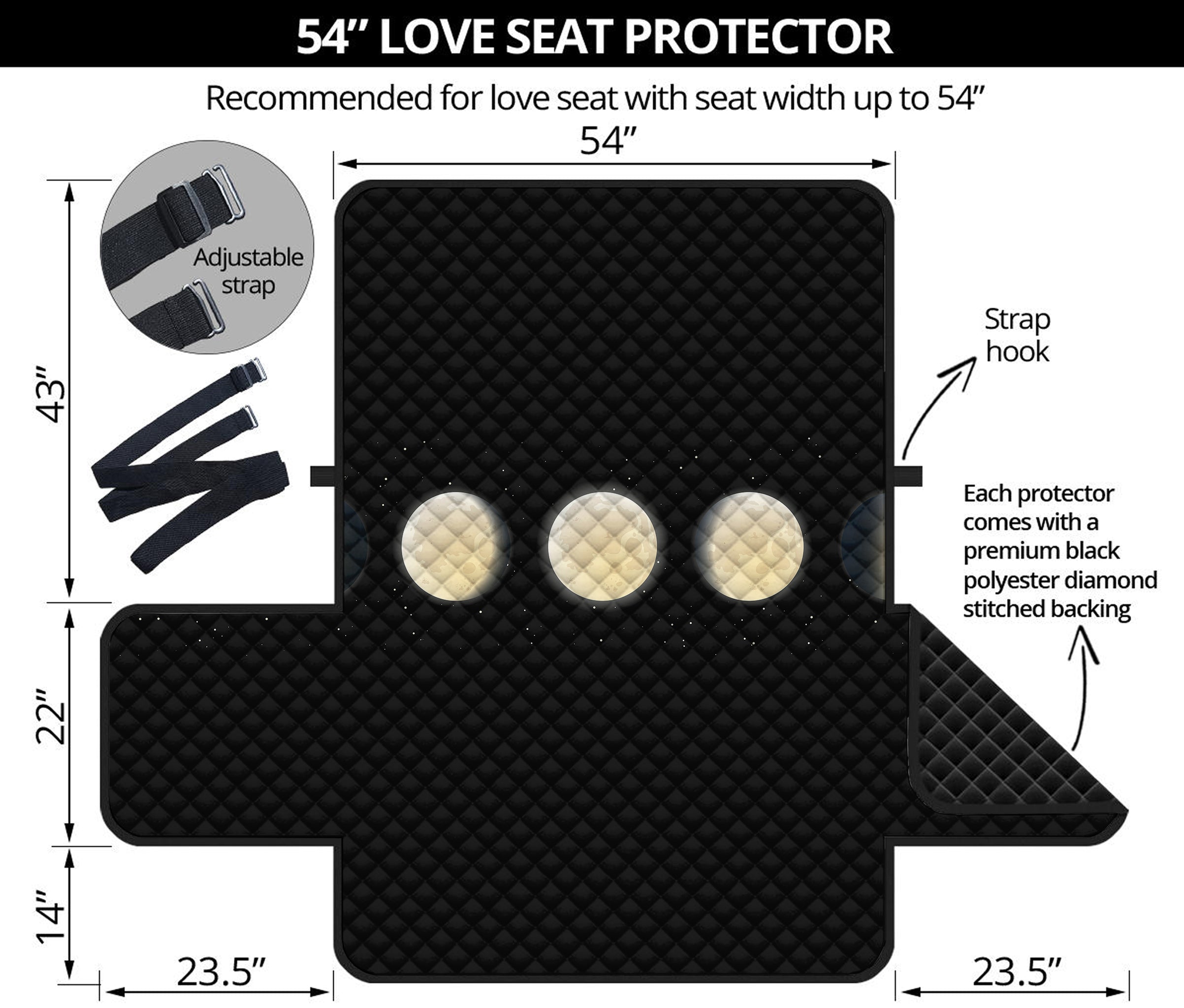 Blood Moon Lunar Phase Print Loveseat Protector