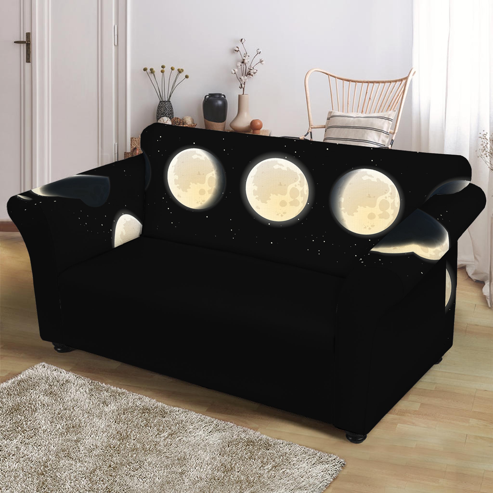 Blood Moon Lunar Phase Print Loveseat Slipcover