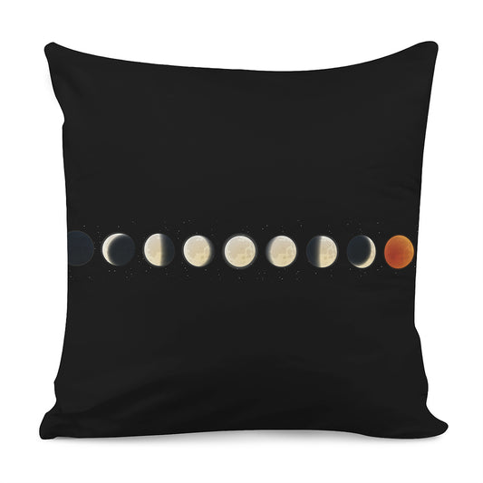 Blood Moon Lunar Phase Print Pillow Cover