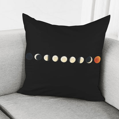 Blood Moon Lunar Phase Print Pillow Cover