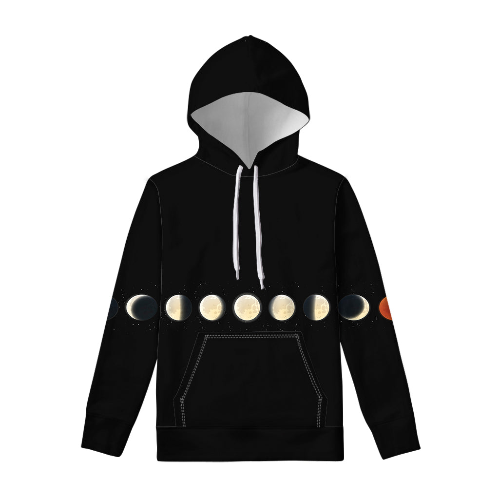 Blood Moon Lunar Phase Print Pullover Hoodie