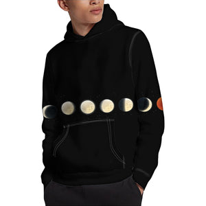 Blood Moon Lunar Phase Print Pullover Hoodie