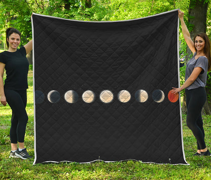 Blood Moon Lunar Phase Print Quilt