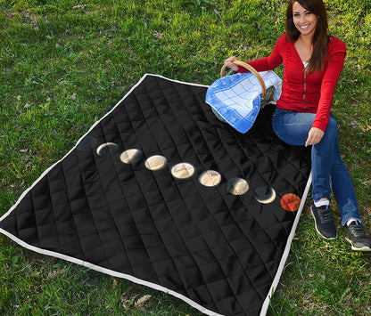 Blood Moon Lunar Phase Print Quilt