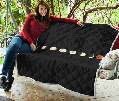 Blood Moon Lunar Phase Print Quilt