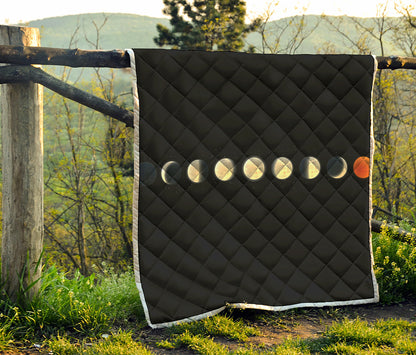 Blood Moon Lunar Phase Print Quilt