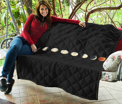 Blood Moon Lunar Phase Print Quilt
