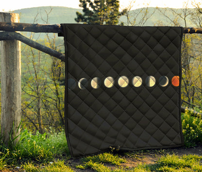 Blood Moon Lunar Phase Print Quilt