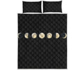 Blood Moon Lunar Phase Print Quilt Bed Set