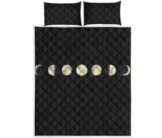 Blood Moon Lunar Phase Print Quilt Bed Set