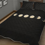Blood Moon Lunar Phase Print Quilt Bed Set
