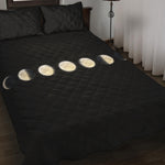 Blood Moon Lunar Phase Print Quilt Bed Set