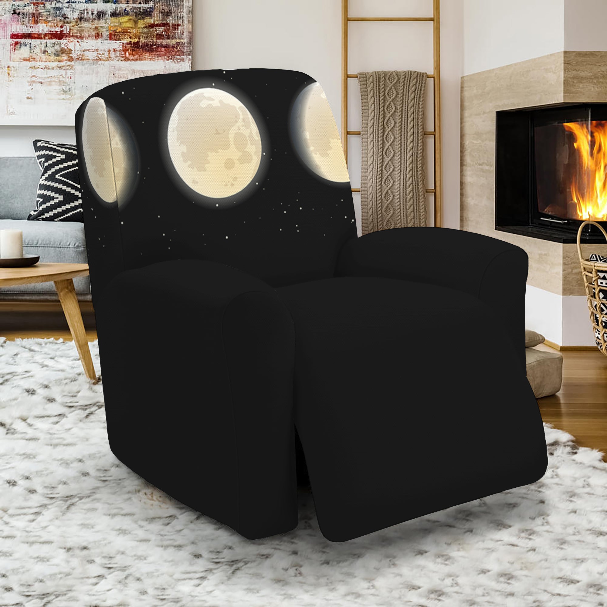 Blood Moon Lunar Phase Print Recliner Slipcover