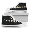 Blood Moon Lunar Phase Print White High Top Shoes