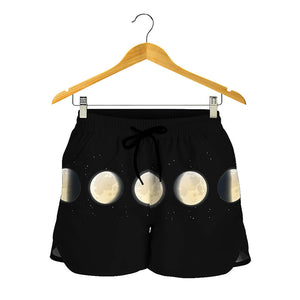 Blood Moon Lunar Phase Print Women's Shorts