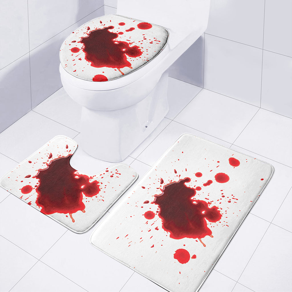 Blood Splashed Print 3 Piece Bath Mat Set