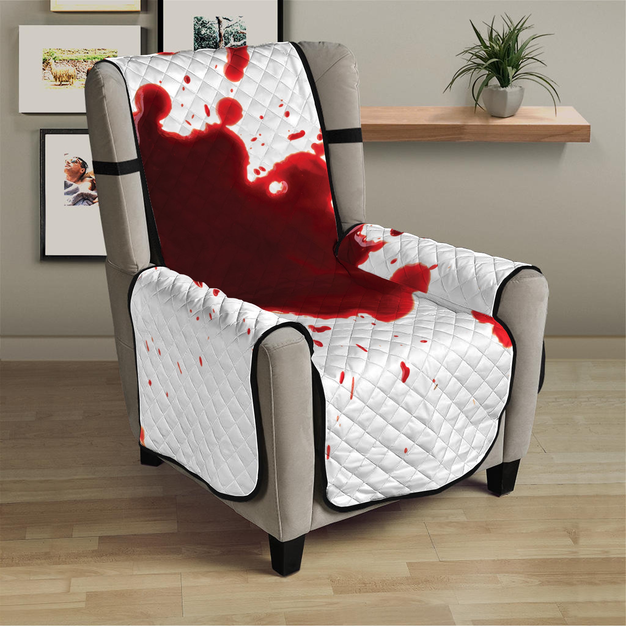 Blood Splashed Print Armchair Protector