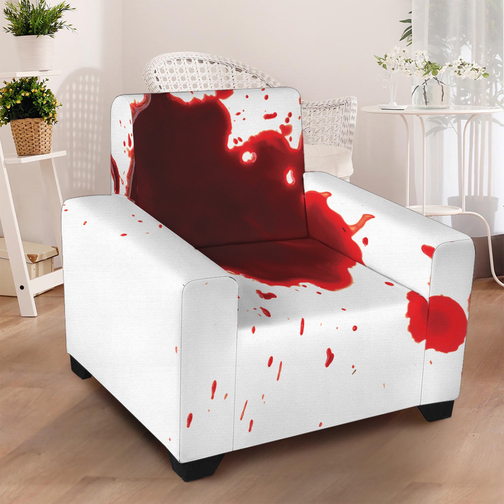 Blood Splashed Print Armchair Slipcover