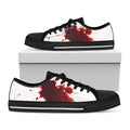 Blood Splashed Print Black Low Top Sneakers