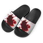 Blood Splashed Print Black Slide Sandals