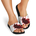 Blood Splashed Print Black Slide Sandals