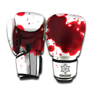 Blood Splashed Print Boxing Gloves