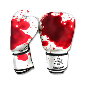 Blood Splashed Print Boxing Gloves