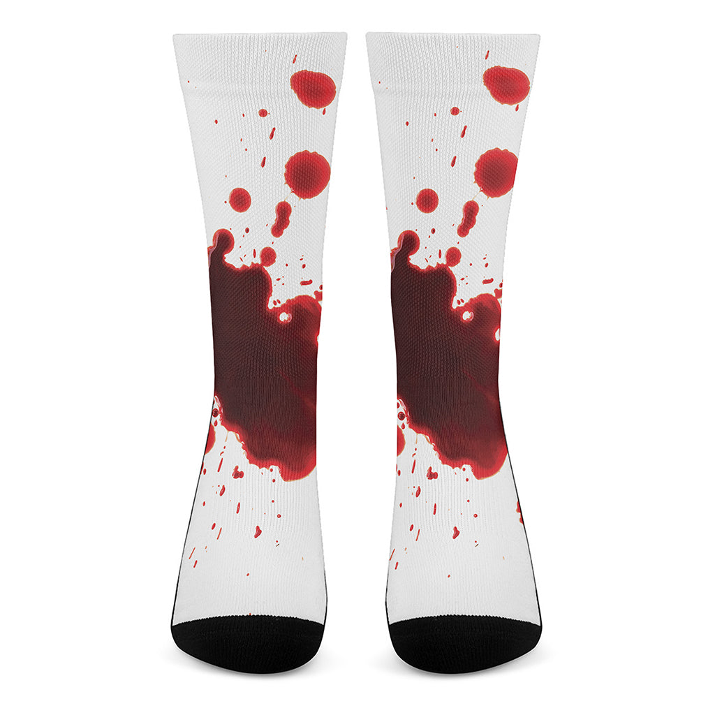 Blood Splashed Print Crew Socks