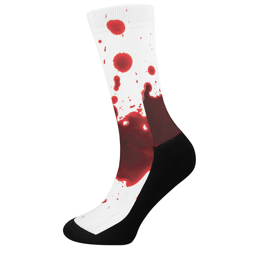 Blood Splashed Print Crew Socks