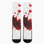 Blood Splashed Print Crew Socks