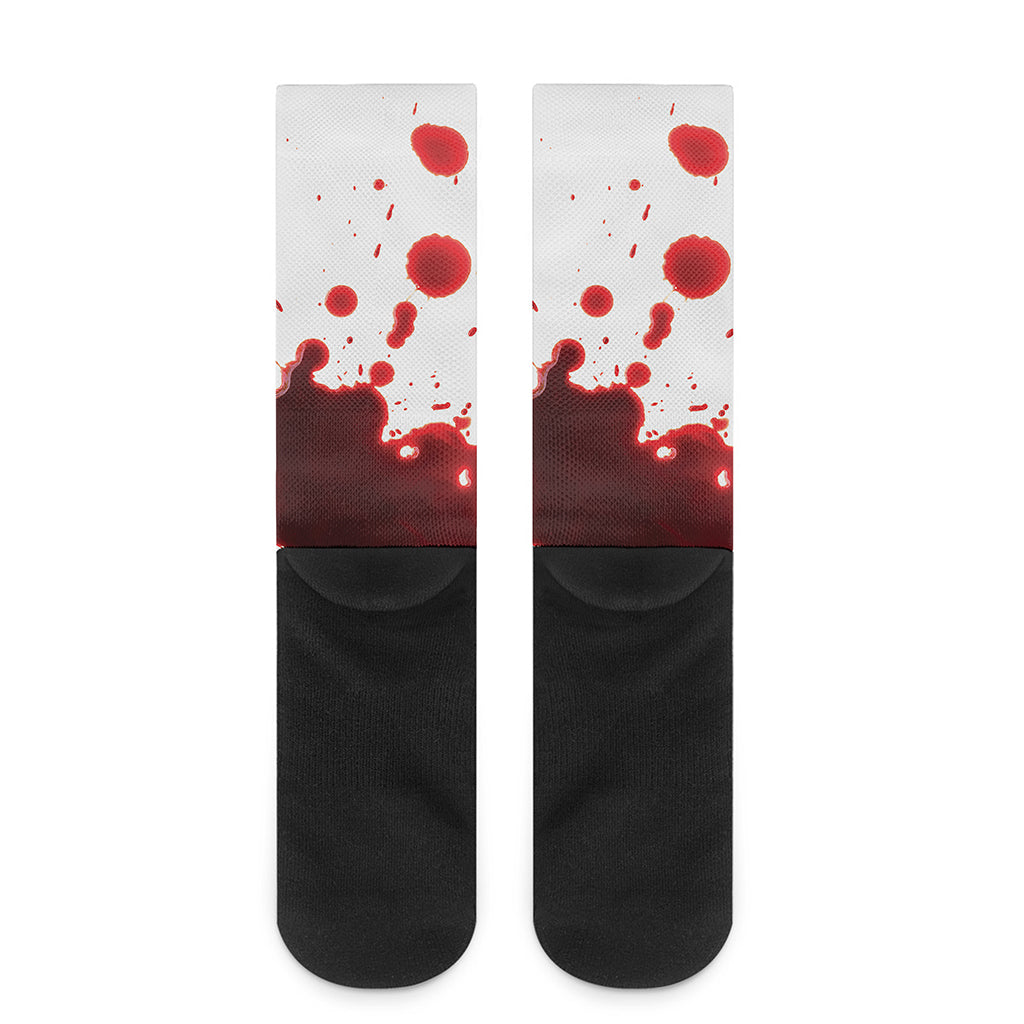 Blood Splashed Print Crew Socks