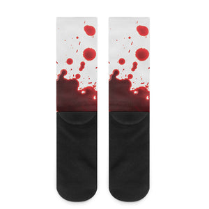 Blood Splashed Print Crew Socks