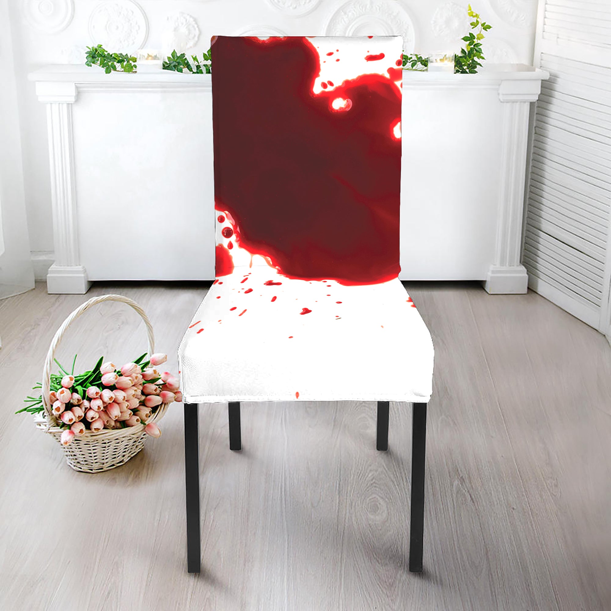 Blood Splashed Print Dining Chair Slipcover