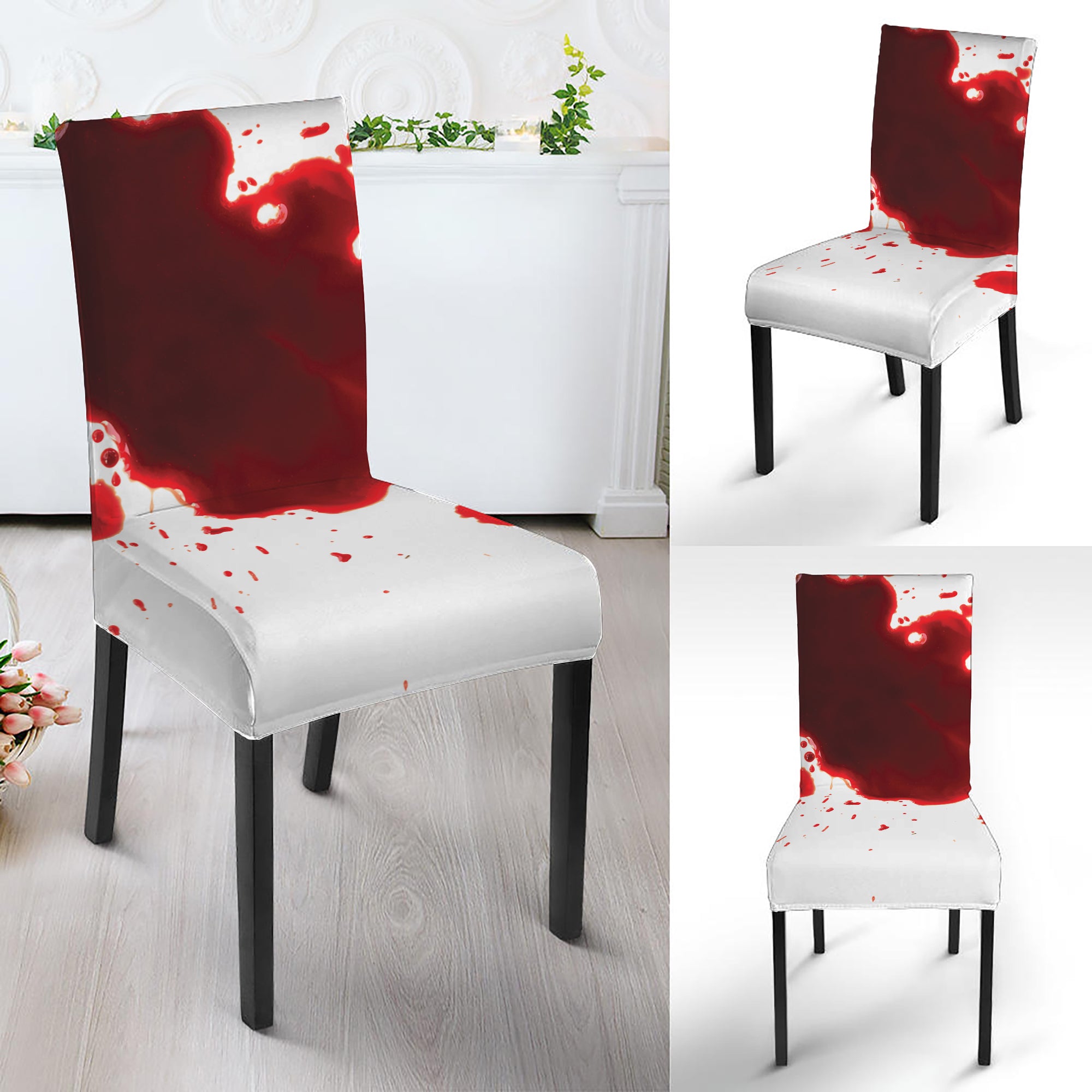 Blood Splashed Print Dining Chair Slipcover