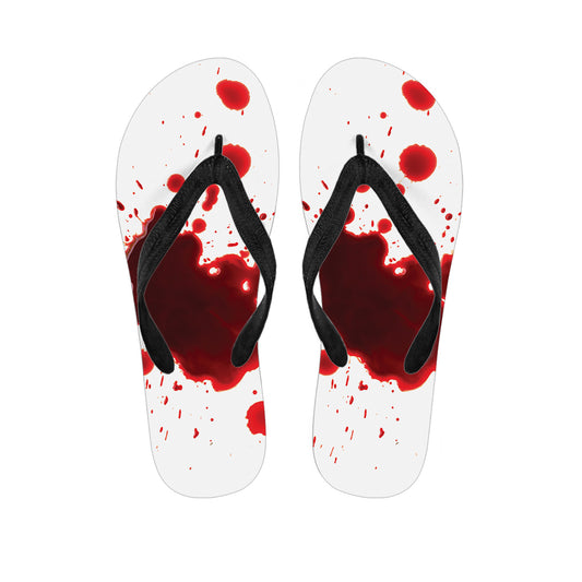 Blood Splashed Print Flip Flops