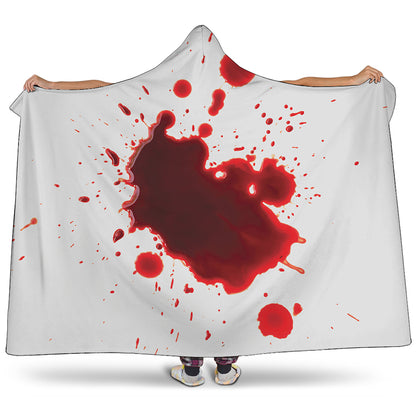 Blood Splashed Print Hooded Blanket