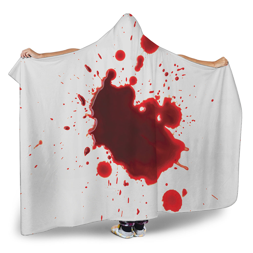 Blood Splashed Print Hooded Blanket