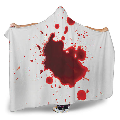 Blood Splashed Print Hooded Blanket