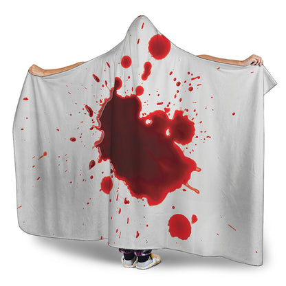 Blood Splashed Print Hooded Blanket