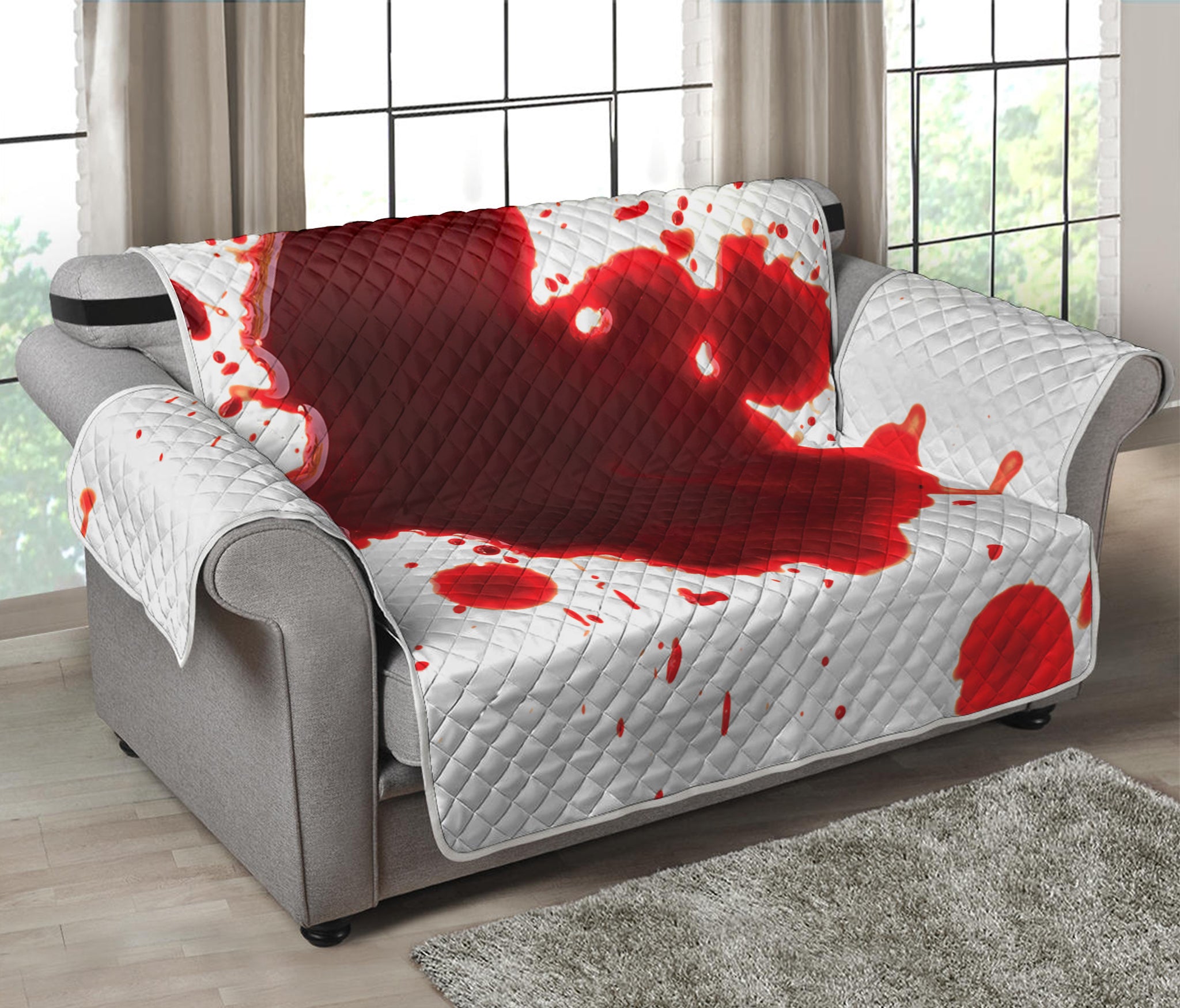 Blood Splashed Print Loveseat Protector