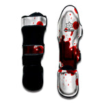 Blood Splashed Print Muay Thai Shin Guard