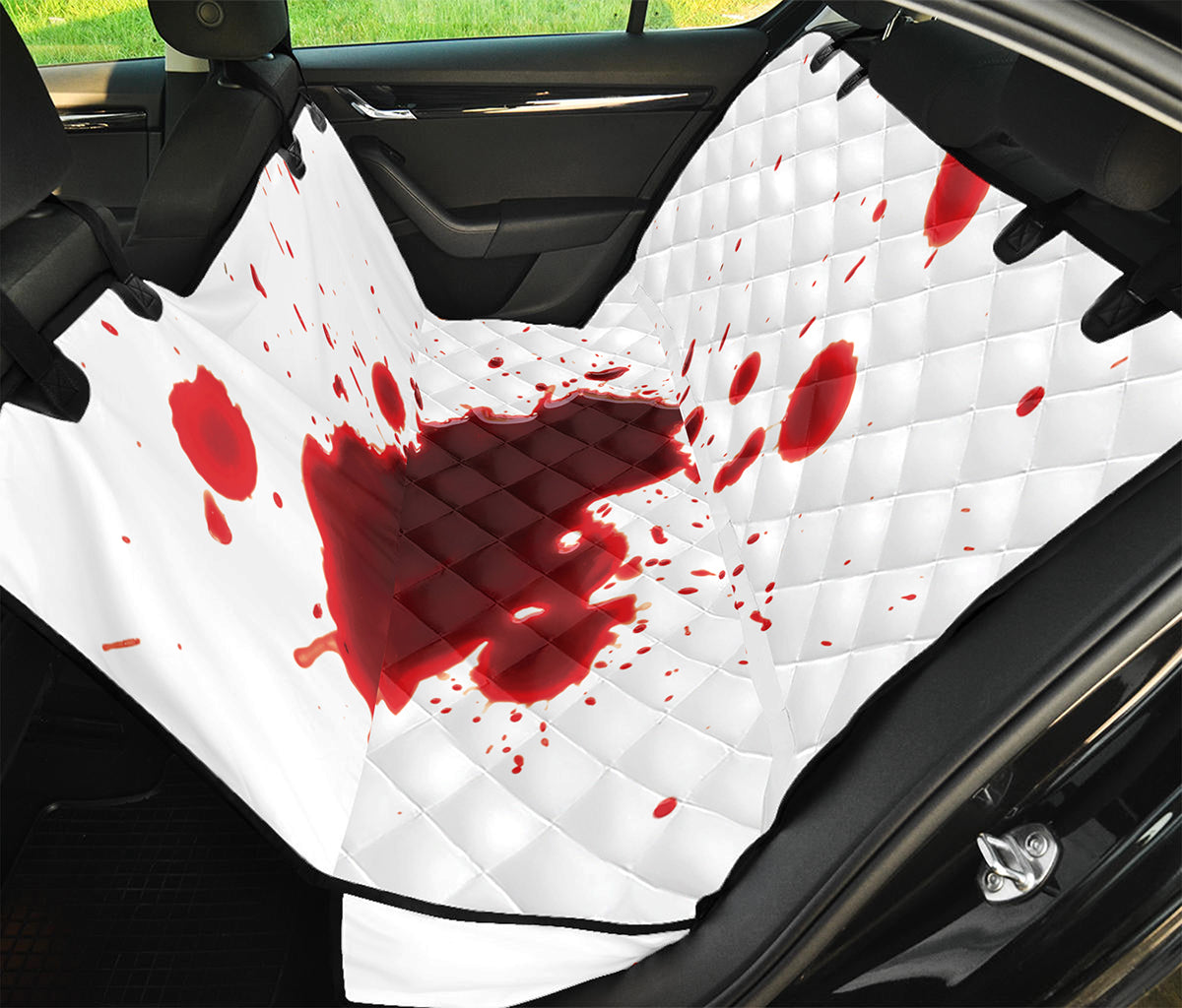 Blood Splashed Print Pet Car Back Seat Cover