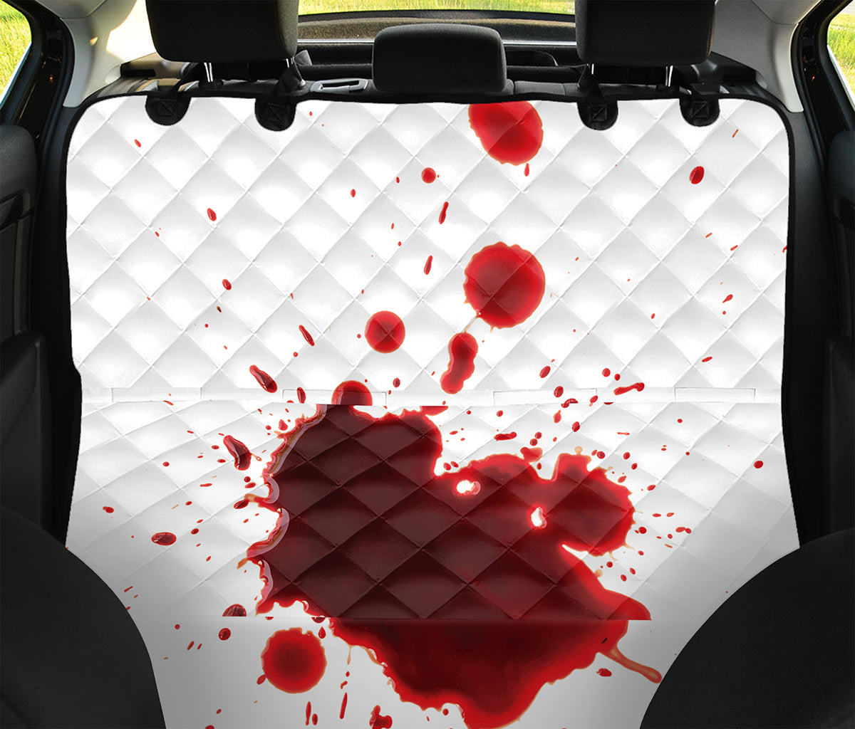 Blood Splashed Print Pet Car Back Seat Cover