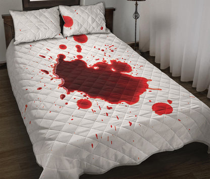 Blood Splashed Print Quilt Bed Set