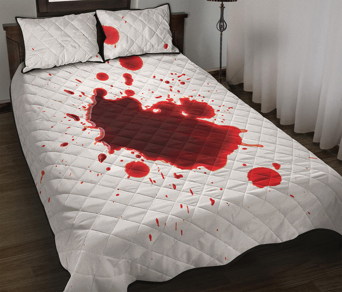 Blood Splashed Print Quilt Bed Set