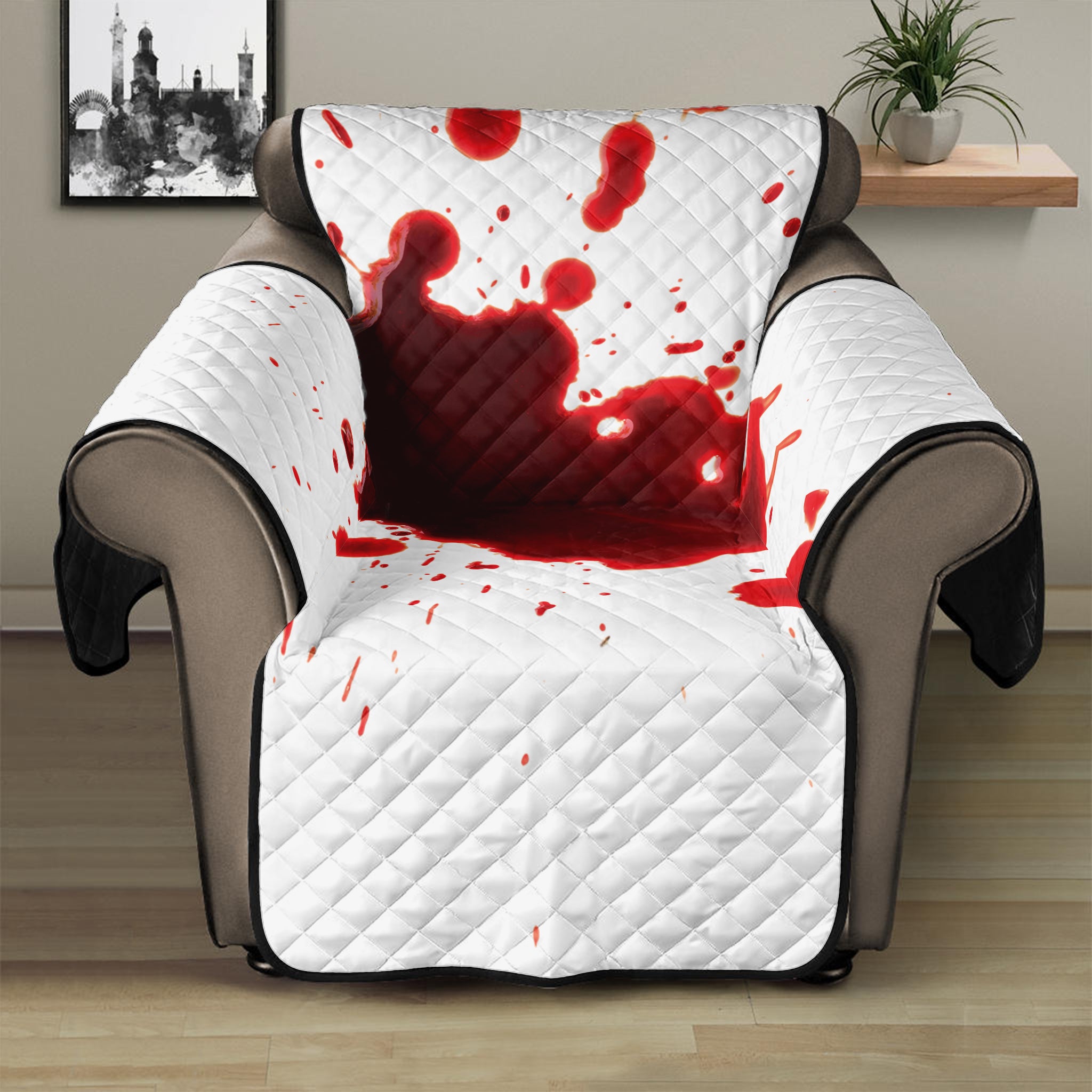 Blood Splashed Print Recliner Protector