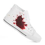 Blood Splashed Print White High Top Shoes