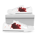 Blood Splashed Print White Low Top Sneakers