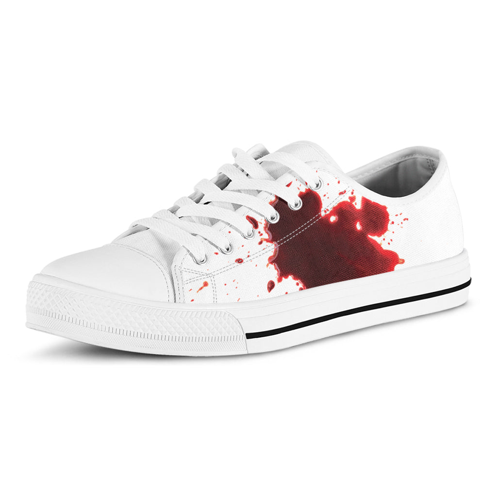 Blood Splashed Print White Low Top Shoes