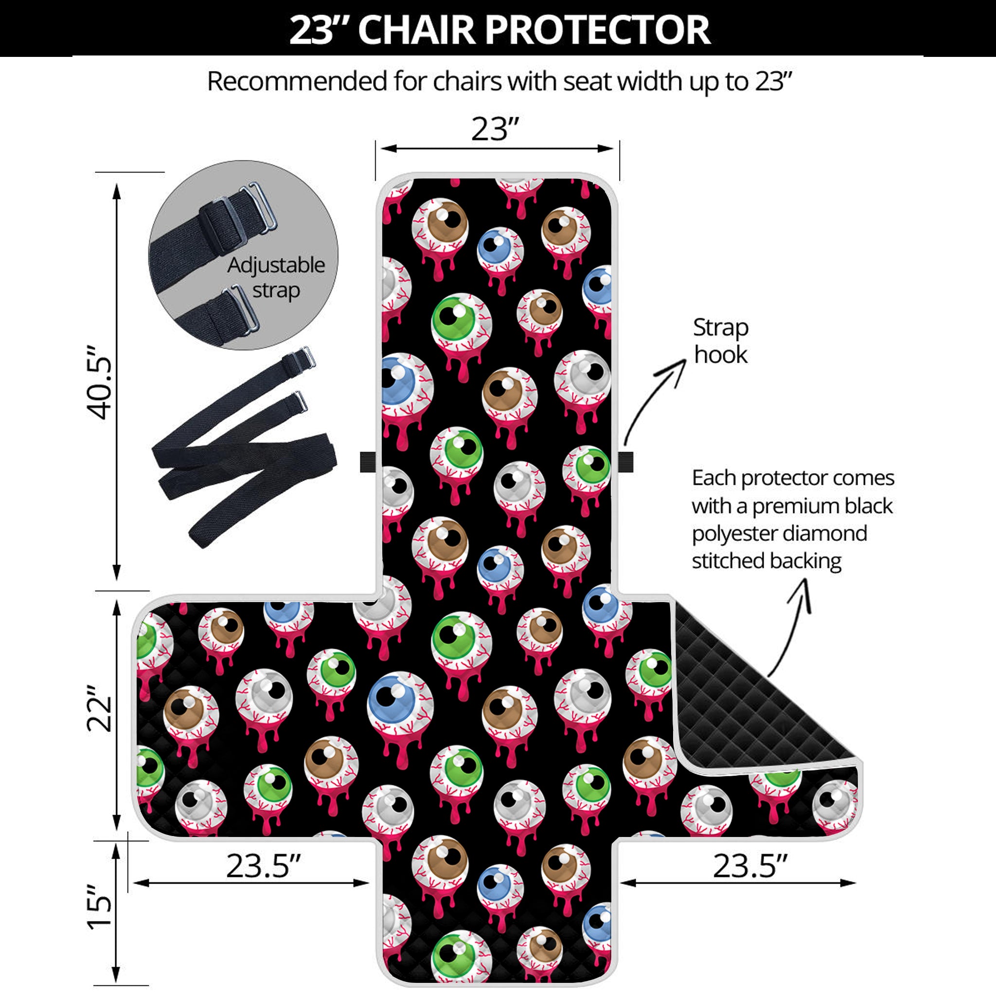 Bloody Eyeball Pattern Print Armchair Protector